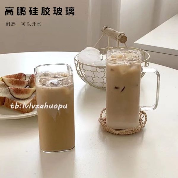 杯杯韩风果汁饮料牛奶杯苏打水咖啡杯极简ins玻璃杯耐高温饮品杯