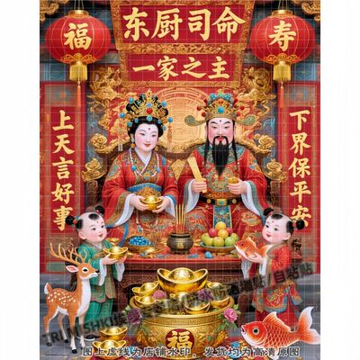 一家之主东厨司命灶君装饰贴纸客