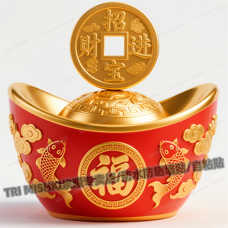 国潮大金元宝招财进宝好运贴纸客