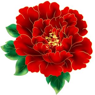 经典大红花牡丹花粘贴遮丑贴纸冰箱门窗贴纸墙面划痕贴纸汽车防水