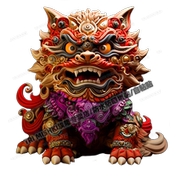 新款 霸气护宅安康祥瑞狮子贴纸墙面门窗防水自粘贴冰箱行李箱贴