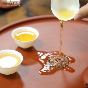 明德园朱泥茶盘简约家用复古轻奢功夫茶盘海排水茶几客厅送礼礼盒
