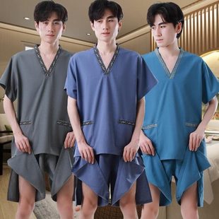 洗浴服按摩足浴店足浴新款 疗推拿服汗蒸服按摩衣服大码 桑拿浴男款