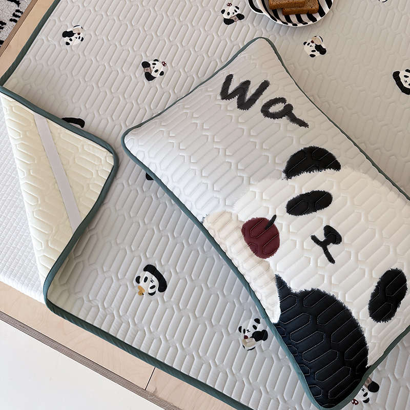 夏季乳胶凉席三件套儿童卡通可折叠水洗空调M软席1.8m家用冰丝席