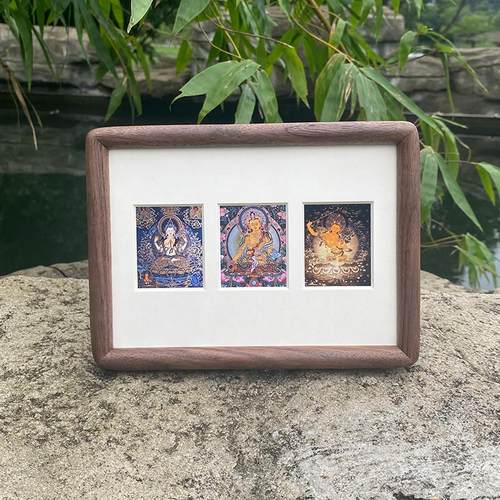 进口实木榫卯唐卡相框多方格英寸英寸镂空唐卡装裱经典唐卡艺术装