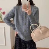 加厚麻花设计扣子开衫 冲冲冲 小四专享 只卖现货