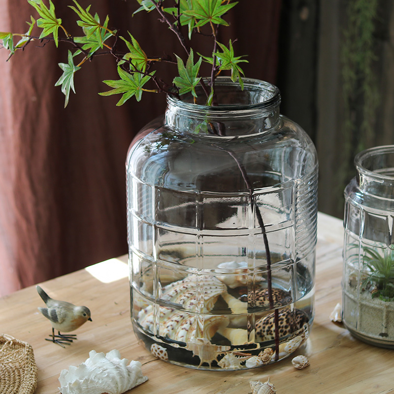 大号玻璃器皿花瓶水培花器插花收纳容器特大口玻璃瓶摆件简约清新