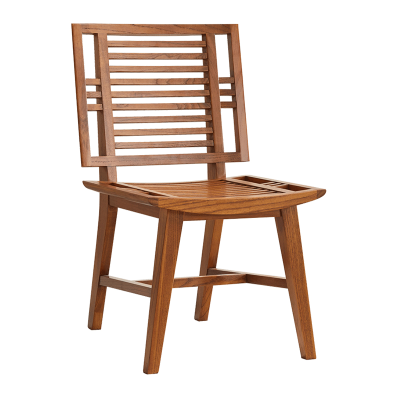 木夕新中式北美东南亚风格槟榔色餐厅家具胡桃木色全实木餐椅书椅