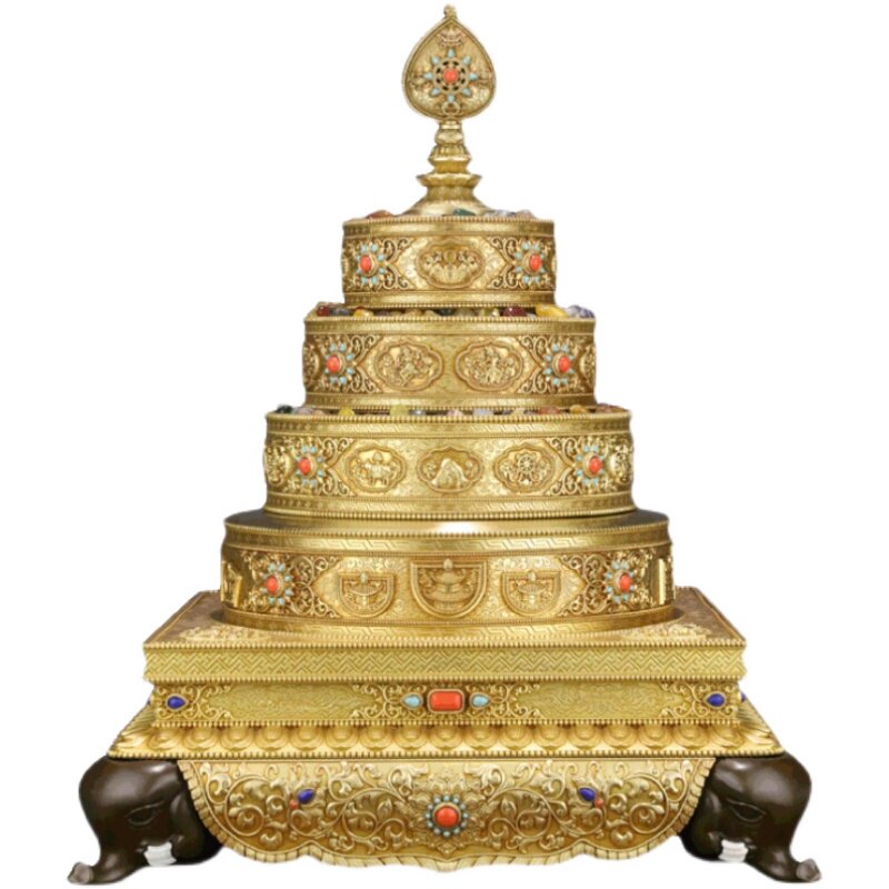 慧宝曼扎盘37堆密宗佛前行供修曼茶罗蔓札漫达盘纯黄铜多款选摆件