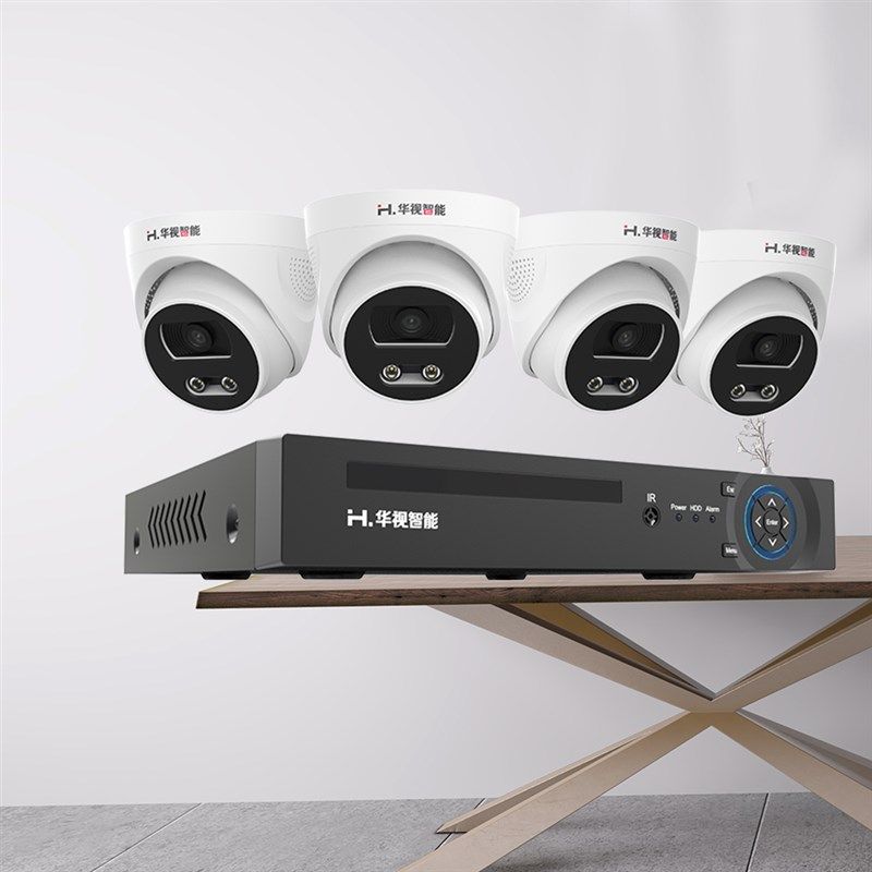 监控器高清套装800万室内家用夜视全彩poe供电超市带录音有线监控