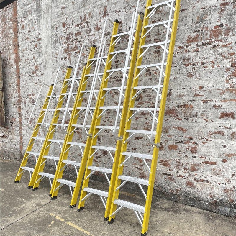 厂家铝合金玻璃钢扶手家用阁楼梯子扶梯定制加厚宽工程梯移动伸缩