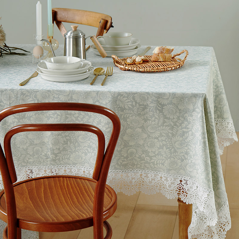 阳春小镇餐桌布艺蕾丝中式提花桌布棉长方形家用餐厅茶几台布圆桌