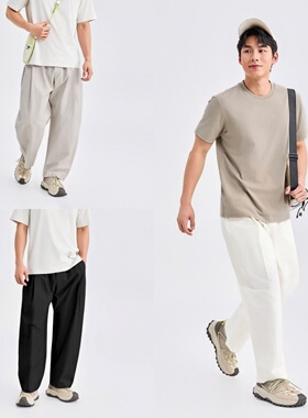 本来国内正品代购BRL660005男宽松弯刀裤直筒运动裤子2026春季款