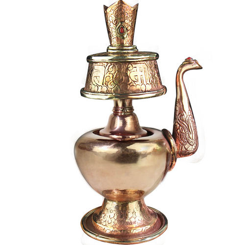 现货速发尼泊尔手工雕花奔巴壶红铜民族风贲巴壶宝瓶工艺用品净水