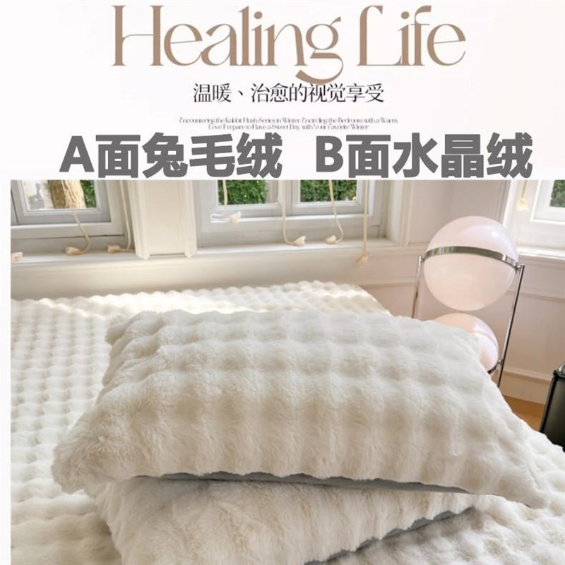 现货速发冬季加厚绒枕套一对装高级感家用牛奶绒枕头套成人枕芯内