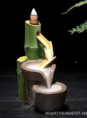 创意倒流香炉复古流烟香炉家居小摆件香炉大号香薰炉檀香沉香炉