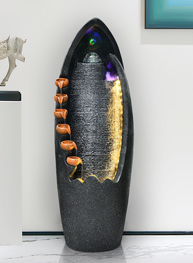 现代简约流水摆件客厅卧室家居装饰景观欧式水景加湿器落地循环水