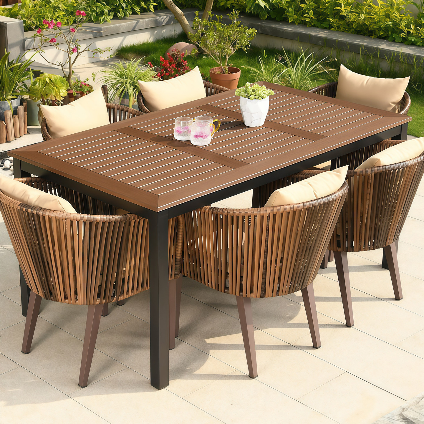 户外桌椅组合室外庭院花园酒店民宿餐饮奶茶店休闲外摆餐桌藤椅,住宅家具,桌椅套件,淘宝优惠券,粉丝福利购,淘宝优惠卷