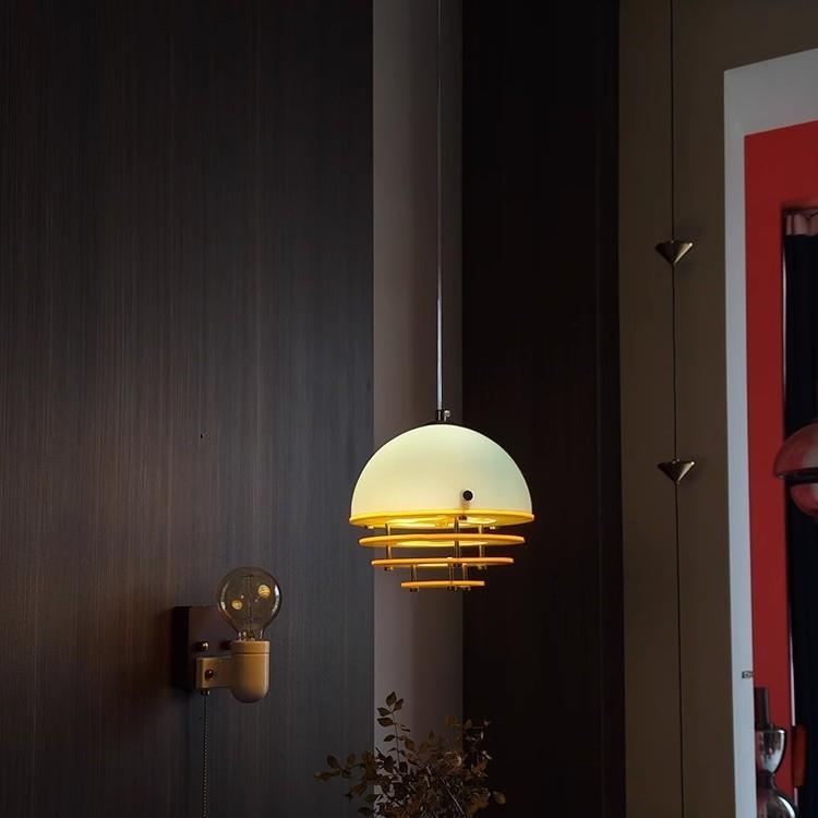 日落卧室床头吊灯中古奶油风餐桌吧台岛台吊线灯创意设计师氛围灯