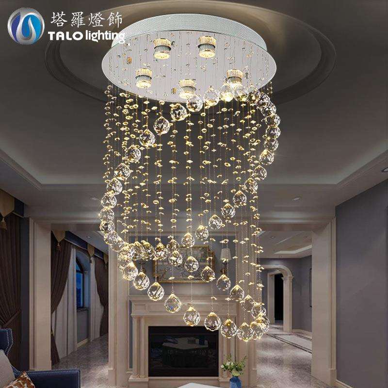 跨境现代简约水晶吊灯 圆形创意客厅灯餐厅灯过道灯水晶灯饰