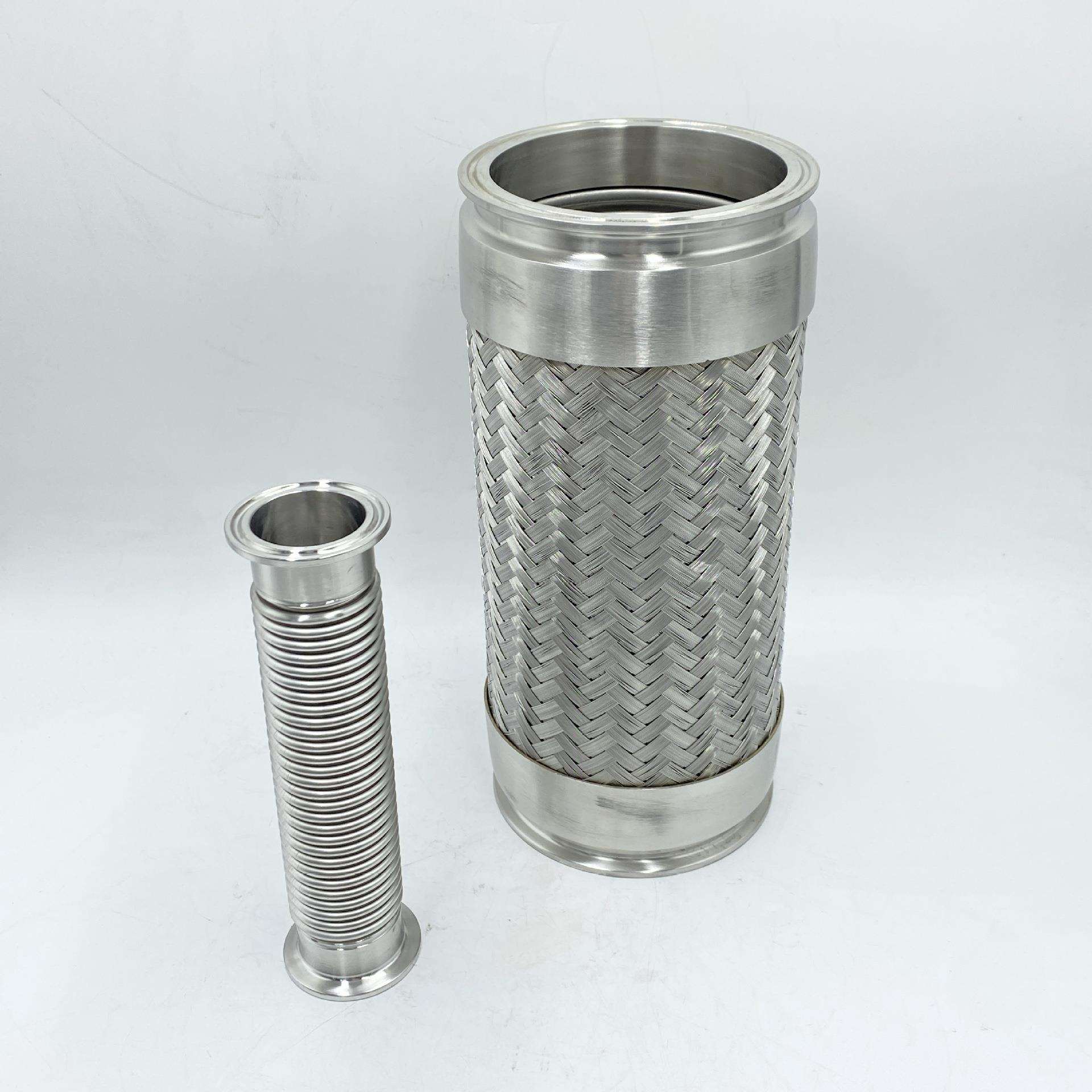 304不锈钢卡盘式波纹管卫生快速接头快装金属卡箍钢丝编织网软管