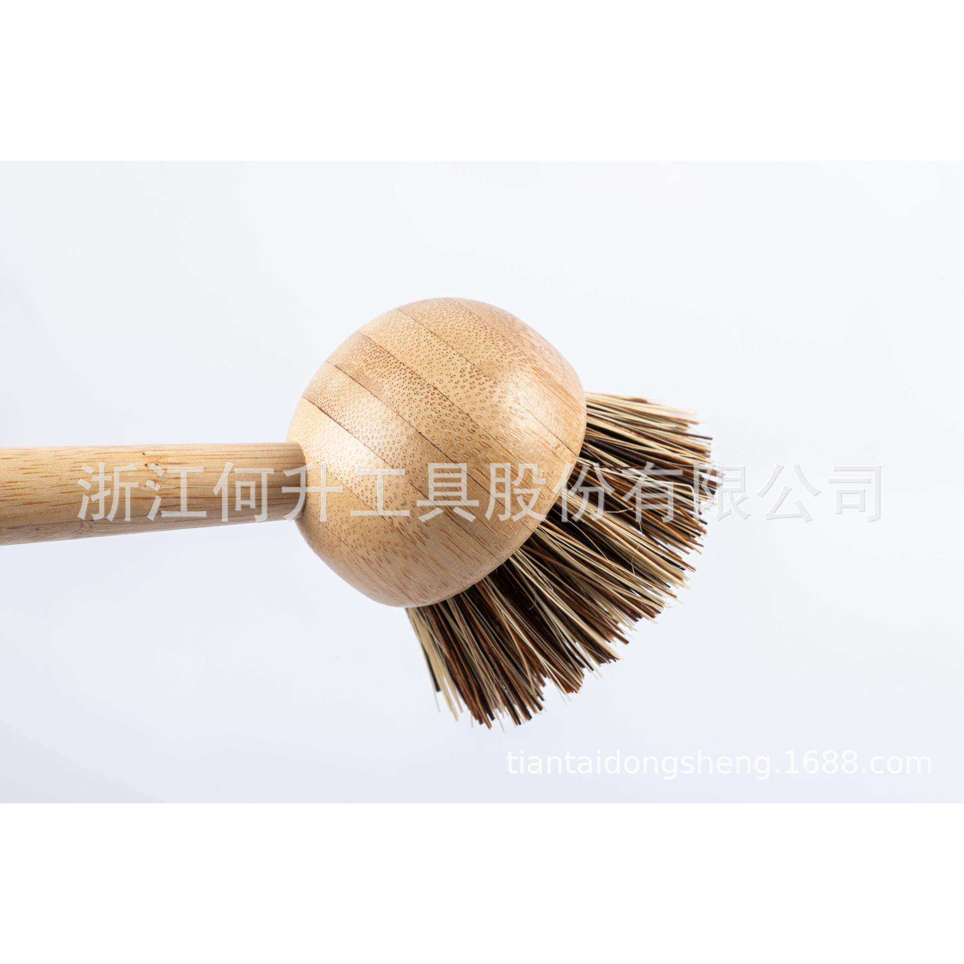 厂家生产剑麻棕榈锅刷,23cm竹子厨房椰棕碟刷洗碗刷硬毛灶台刷