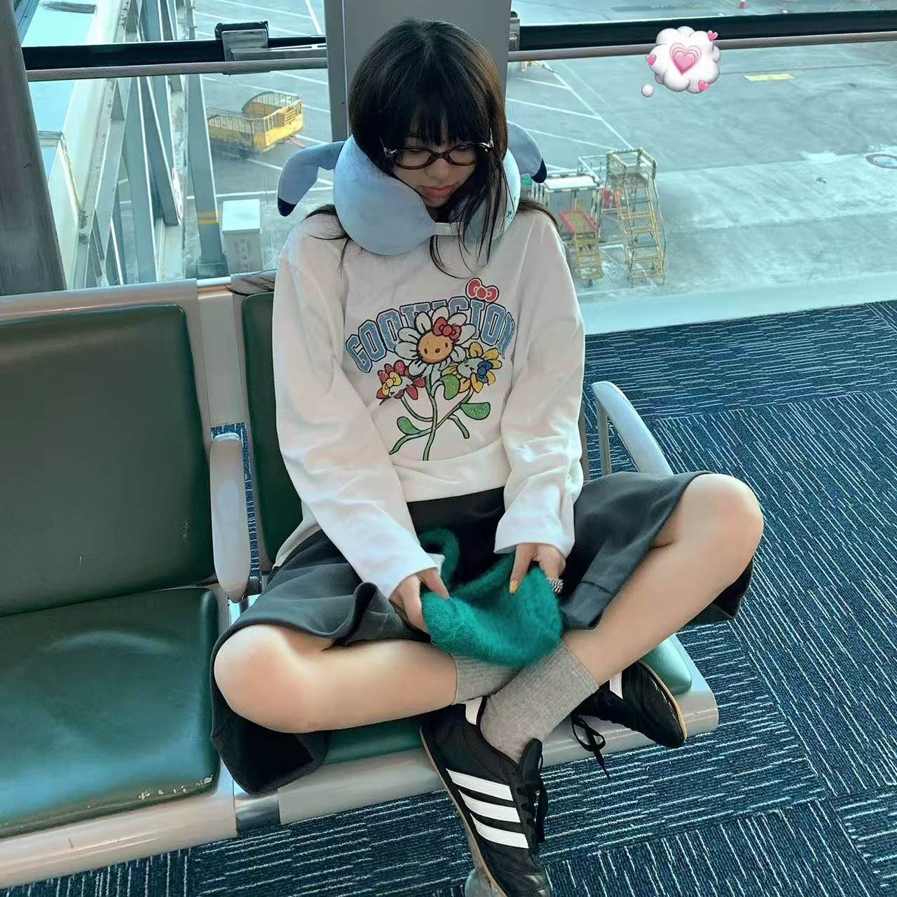 韩系时尚花朵印花长袖t恤女2025秋冬季设计感宽松减龄小众上衣潮,女装/女士精品,T恤,淘宝优惠券,粉丝福利购,淘宝优惠卷