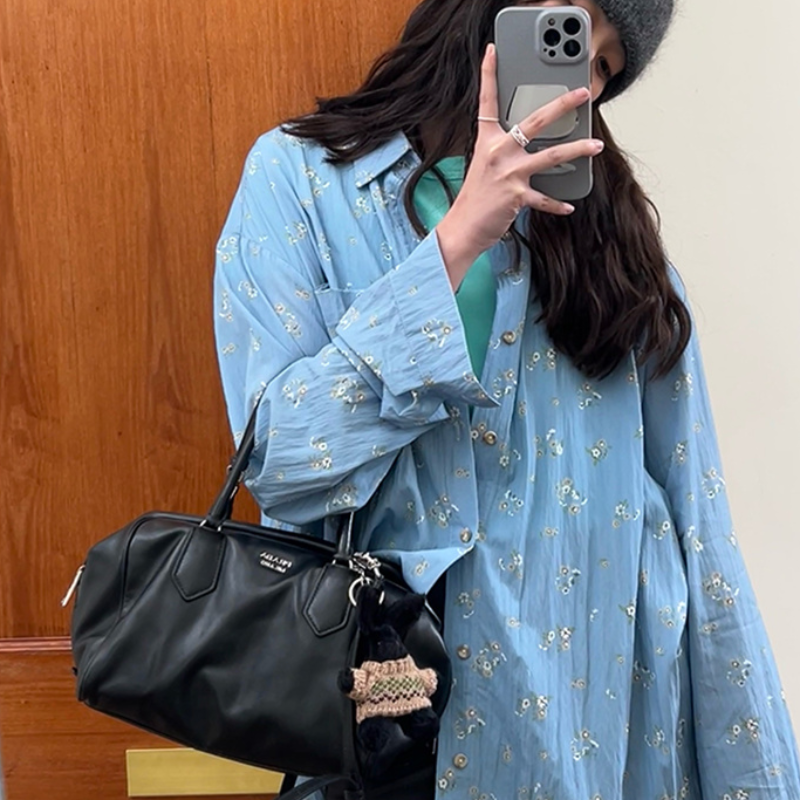 美式设计感小众复古碎花衬衫女2026秋季减龄宽松百搭休闲衬衣外套,女装/女士精品,衬衫,淘宝优惠券,粉丝福利购,淘宝优惠卷