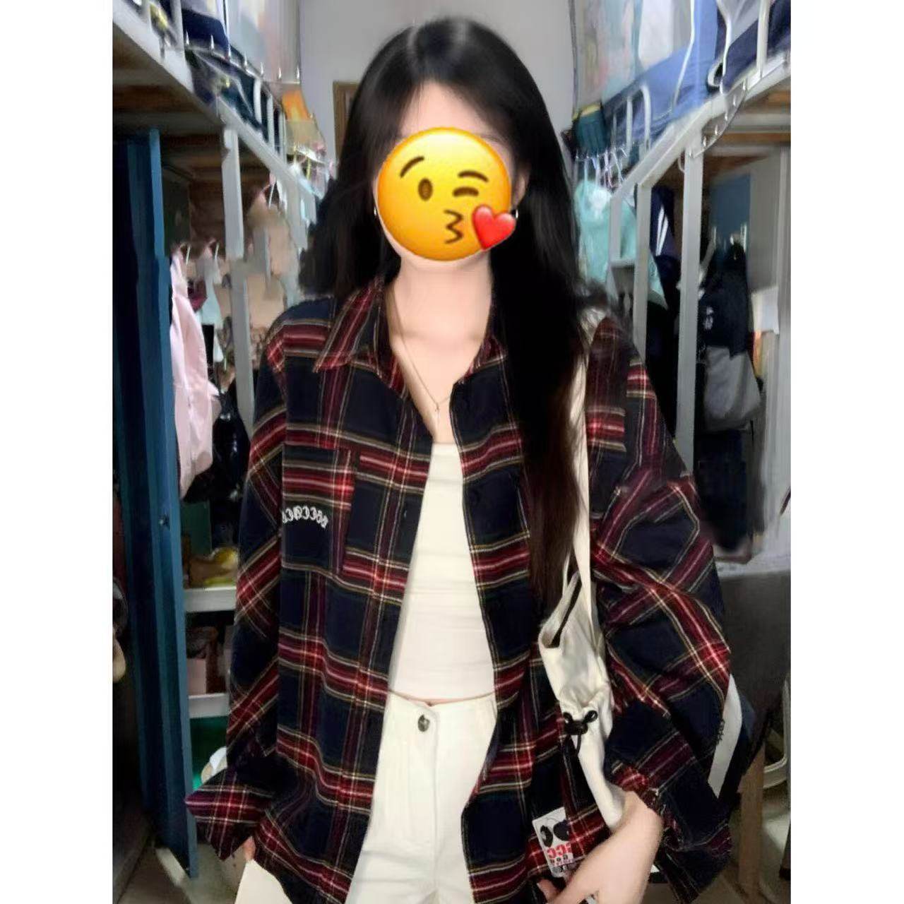 美式复古街头风格子衬衫女2026春秋季小众设计感宽松衬衣上衣外套,女装/女士精品,短外套,淘宝优惠券,粉丝福利购,淘宝优惠卷