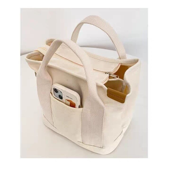 수납공간이 있는 핸드백 캔버스백 일제 크로스백 마미백 도시락가방 천가방 업무수납가방