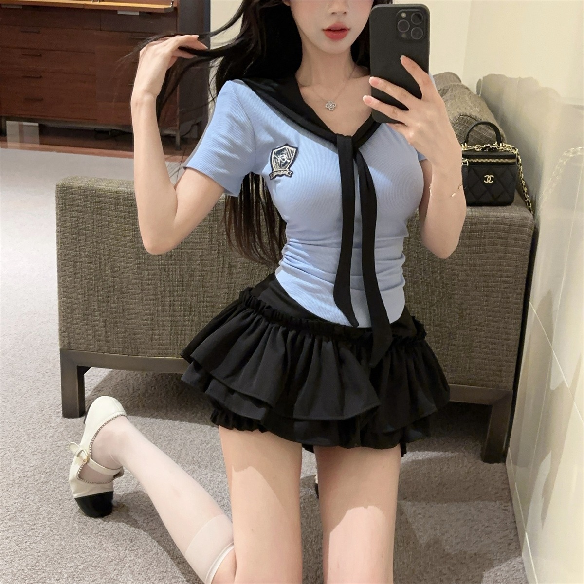 辣妹纯欲风JK制服海军领