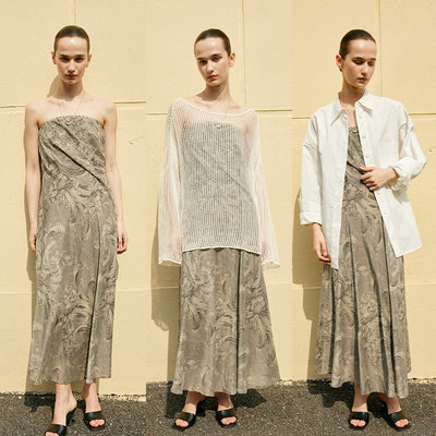 Extremology/丝事flapper girl*衰败罗马铜氨丝抹胸连衣裙