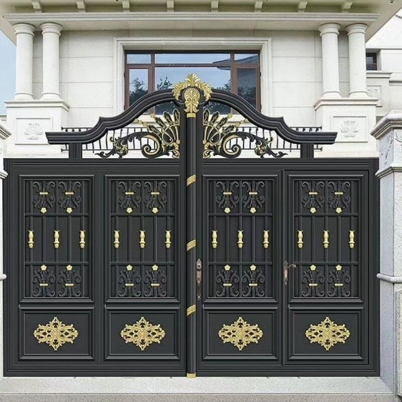 门铝合金庭院进户铸铝农村铝艺电动门院子别墅家用双开门大门