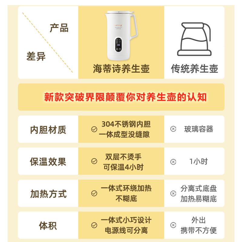 海蒂家自1028Y诗携式电热可烧水壶用动恒保温办公室茶台一体开 煮