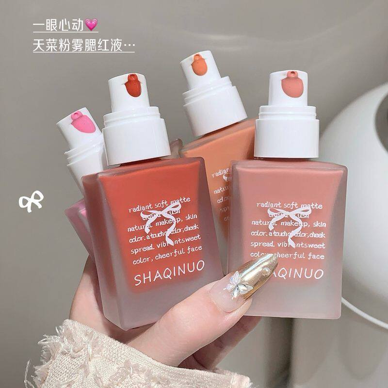 彩妆SHAQINUO元气腮红液自然轻薄提升气色胭脂低饱和哑光跨境外贸