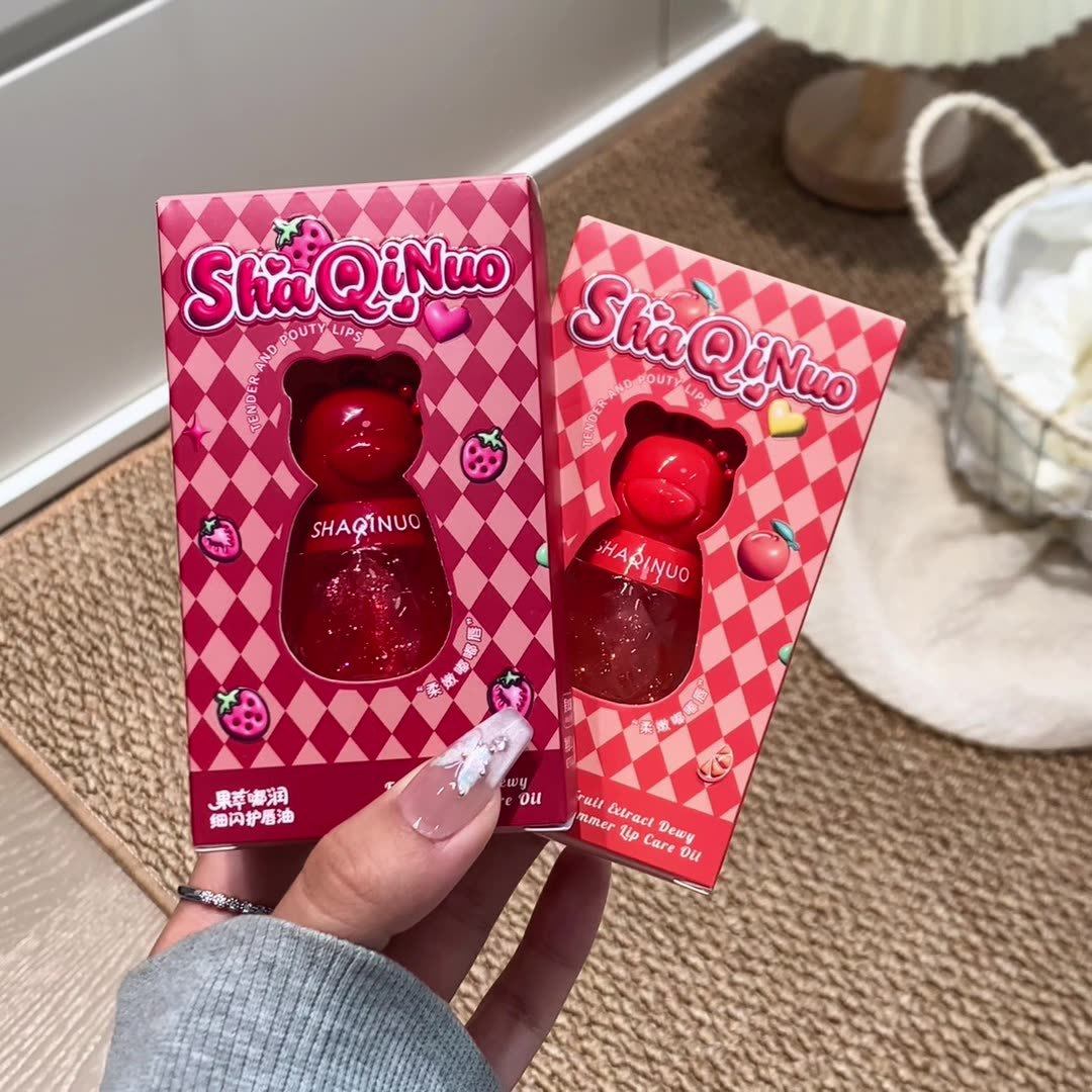 跨境彩妆SHAQINUO果萃嘟润细闪护唇油透明滋润保湿唇彩钥匙扣创意,美容护肤/美体/精油,润唇膏,淘宝优惠券,粉丝福利购,淘宝优惠卷