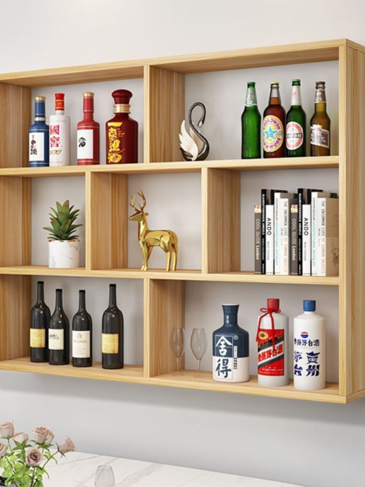 定制吊柜壁柜墙上墙壁置物架挂墙上挂墙式酒柜架客厅展示柜收纳架