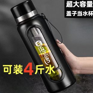 防烫超大号便携大容量双层茶水分离耐高温泡茶水杯塑玻家用玻璃杯