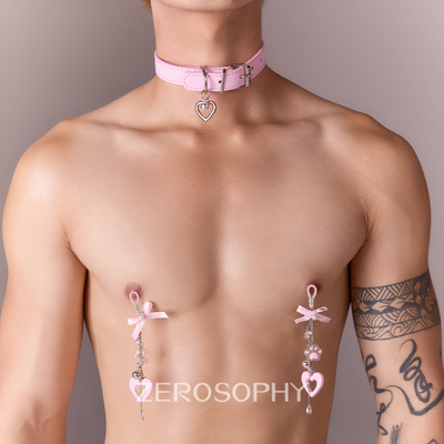 Zerosophy甜美情侣项圈choker粉