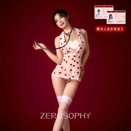 Zerosophy「针爱」性感制服透视网纱睡裙白衣天使qq内衣睡衣cos女