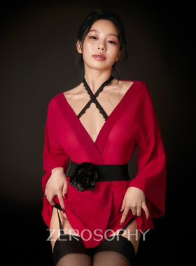 似欲Zerosophy「东瀛物语」红色诱惑性和服睡衣裙套装角色扮演cos