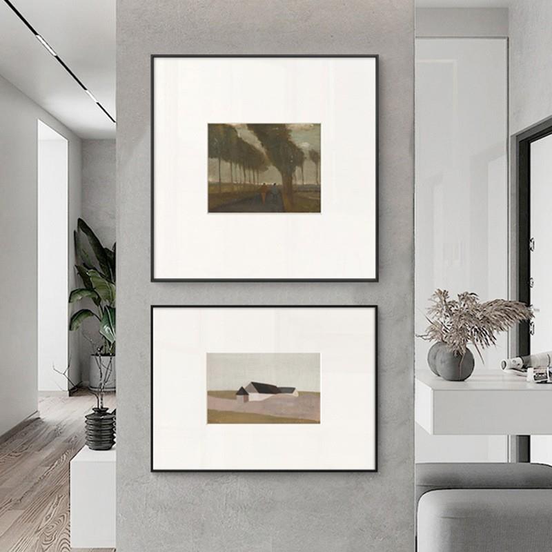 装饰画艺术小众风景挂画民宿卧室铝合金框桌面摆画来图来样制作