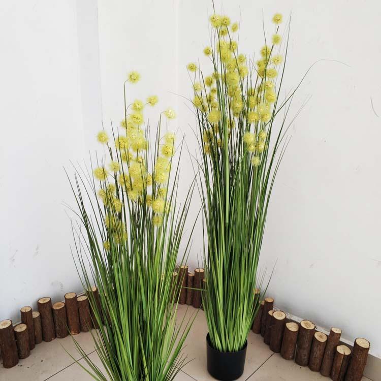 仿真绿色球球草盆 水母星绒球仿真绿植摆设 店面装饰摆放草类植物