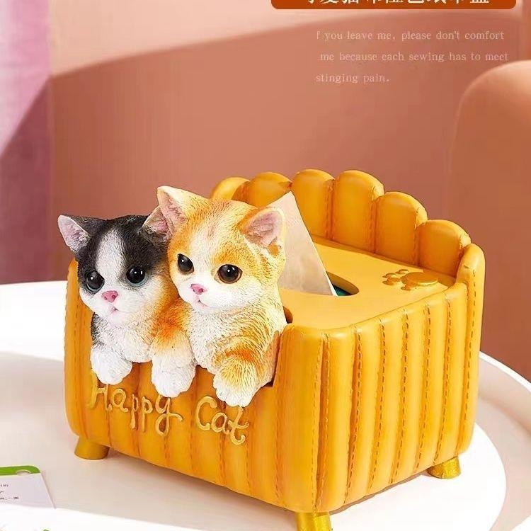 创意可爱卡通桌面纸巾盒餐巾纸收纳盒卷纸筒家用客厅茶几抽纸盒