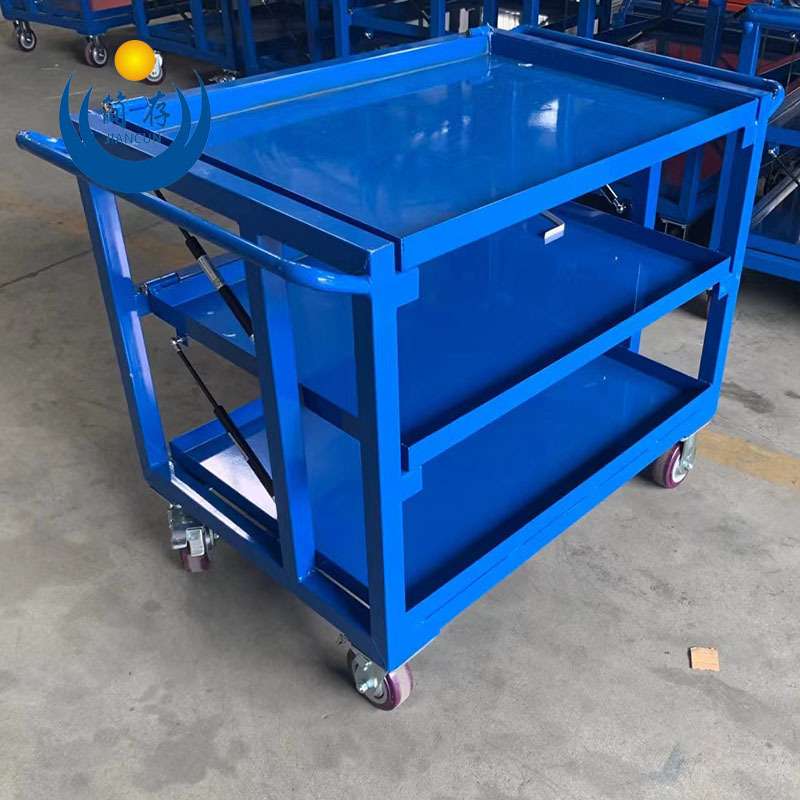 气弹簧翻板周转车 千层架推车 物流台车三层手推车重型方管工具车