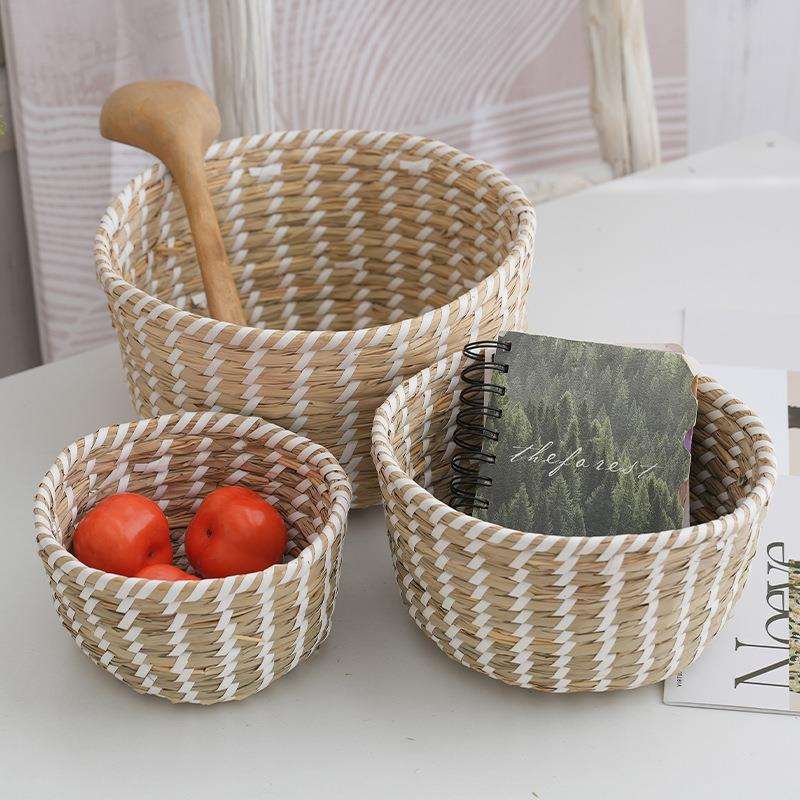 竹编水果蔬菜篮馒头筐簸箕竹制手工编织制品收纳篮子洗菜筐