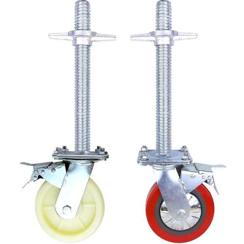 移动脚手架轮子6寸8寸加长杆手脚架刹车万向轮可升降