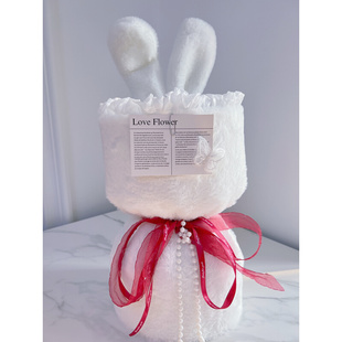 花束 材料免包装 半成品小兔子花壳网红兔耳朵diy鲜花包装 花束包装