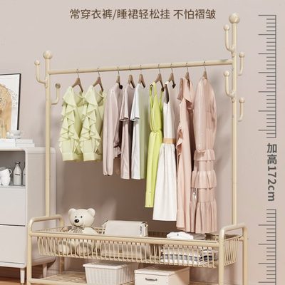 衣架落地卧室挂衣架可移动带轮家用室内网红轻奢晾衣架简易衣帽架