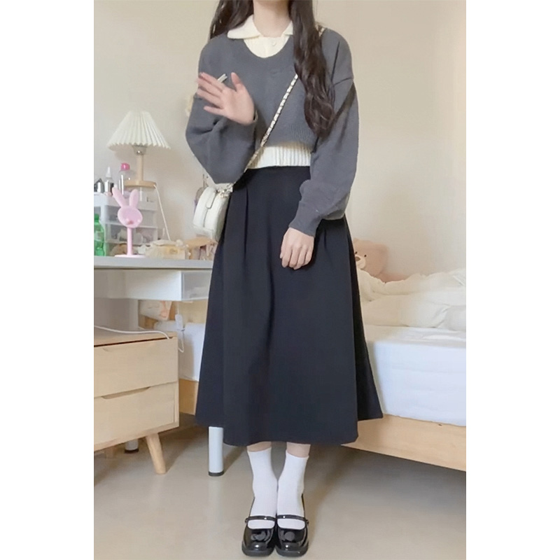 连衣裙三件套装女初秋季2025新款韩系千金感穿搭超火两件套高级感